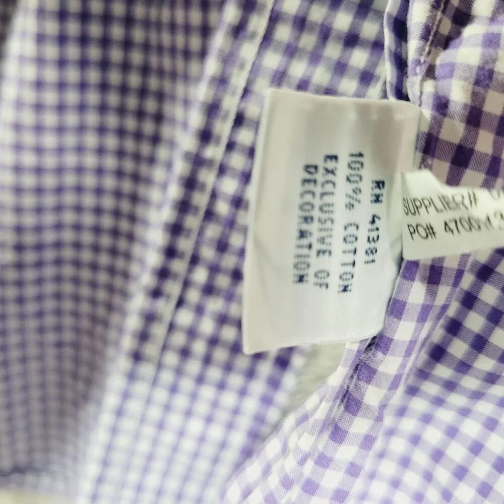 Ralph Lauren Shirt Mens 2XL Purple Check Long Sleeve Button Down Cotton Logo